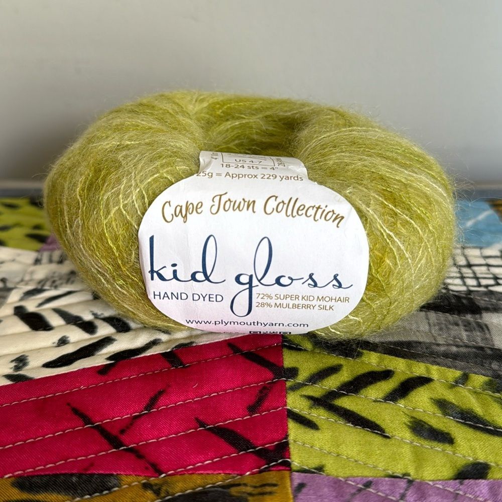Cape Town Yarn Kid Gloss Hand Dyed NWT Mohair Silk Blend Green